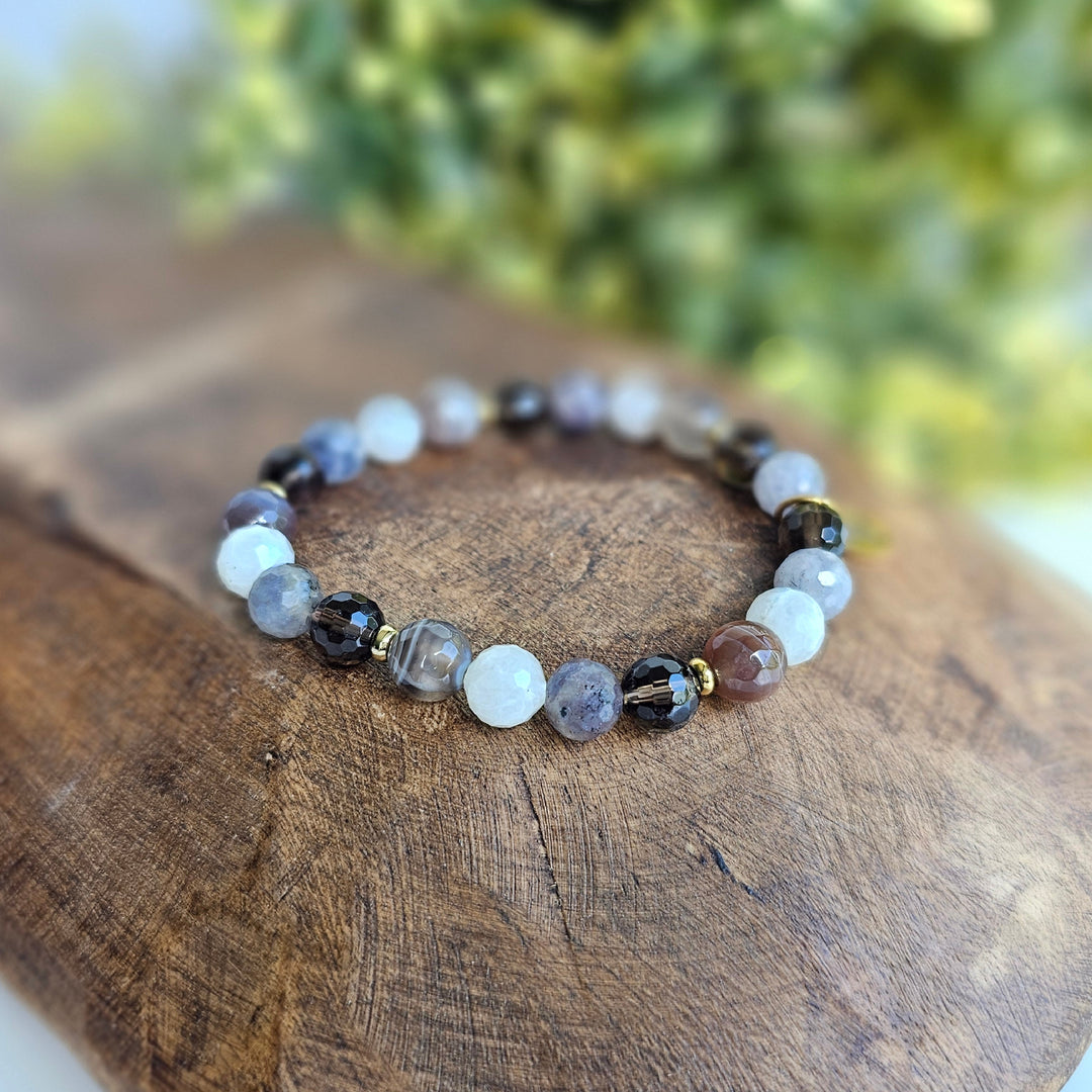 Stress Intention Faceted Gemstone Bracelet - R.B. Amber Jewelry