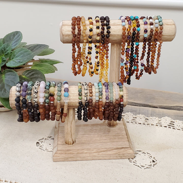 Wood Jewelry T-Bar Displays - R.B. Amber Jewelry