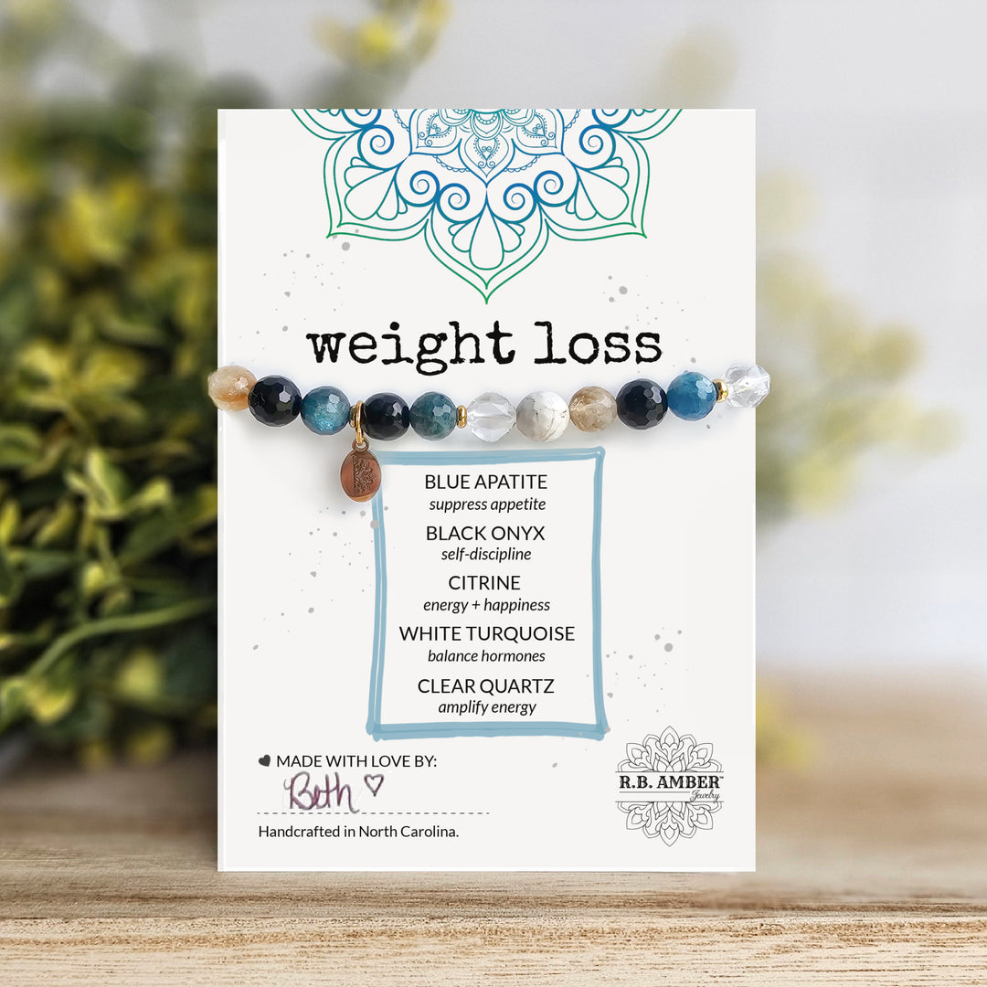 Weight Loss Intention Faceted Gemstone Bracelet - R.B. Amber Jewelry