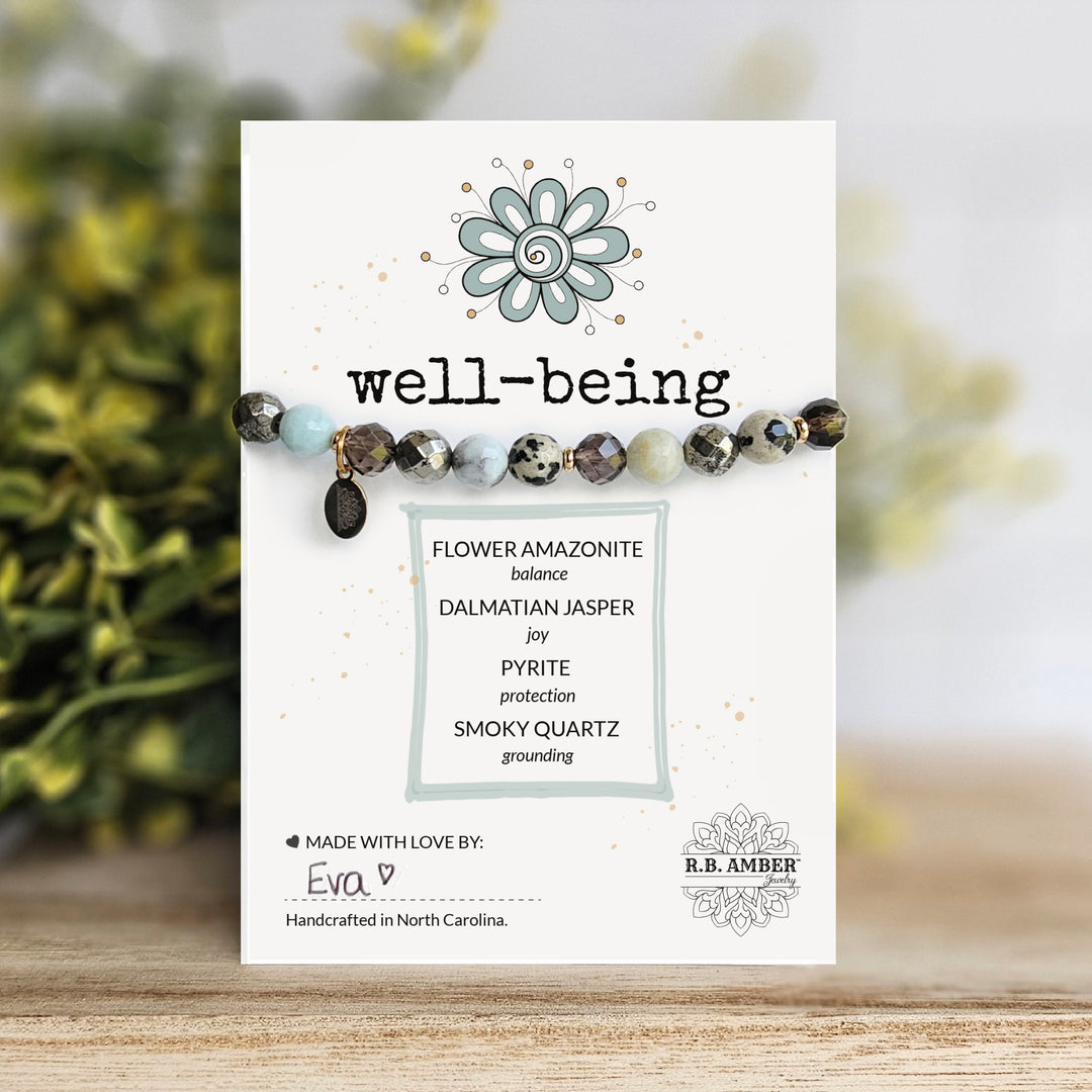 Well-Being Intention Faceted Gemstone Bracelet - R.B. Amber Jewelry
