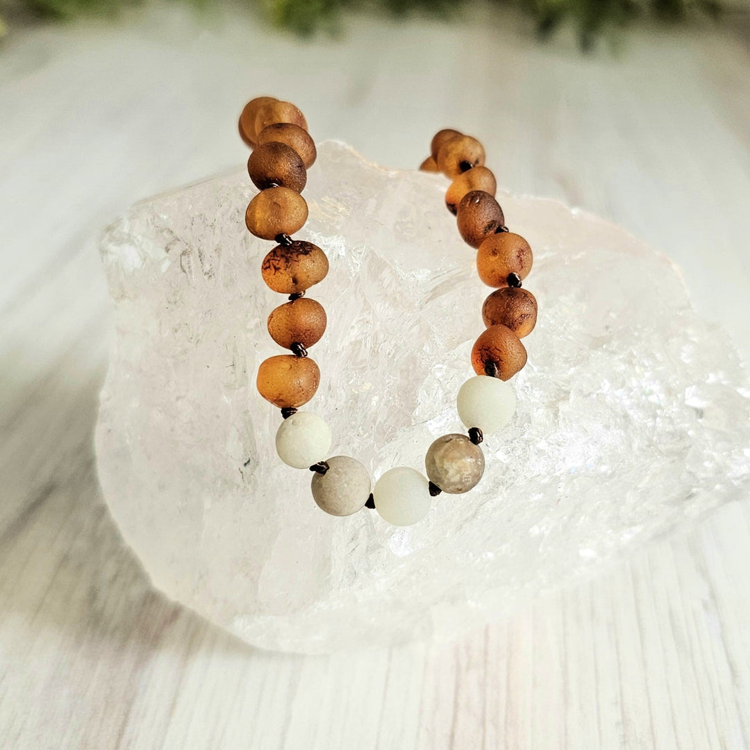 Children's Necklaces | RETIRED Gemstone + Baltic Amber - R.B. Amber Jewelry