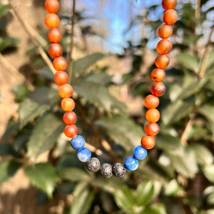 Adults | Lapis Lazuli + Raw Cognac Aromatherapy Necklace - R.B. Amber Jewelry
