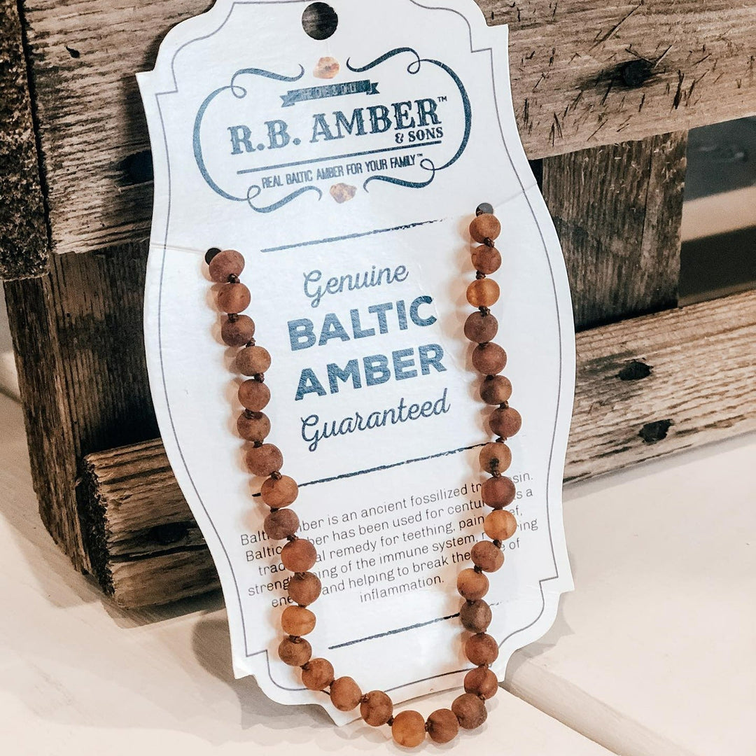 Kids | Raw Cognac Baltic Amber Necklace - R.B. Amber Jewelry