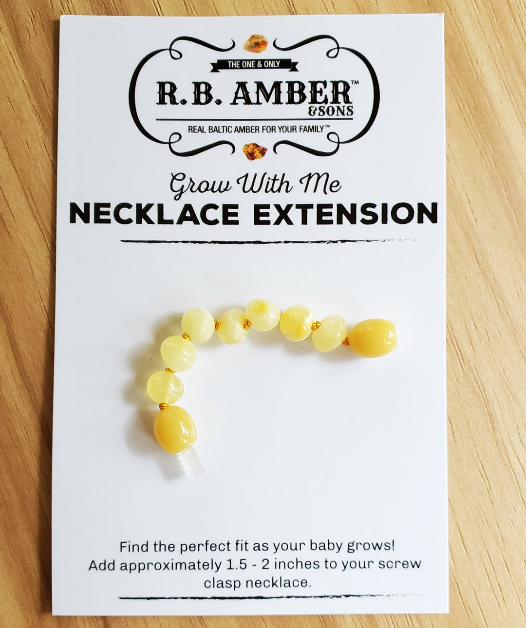 Butter Baltic Amber Jewelry Extender