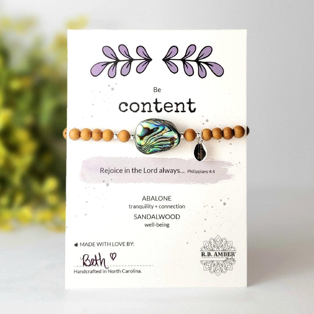 Abalone | "Be Content" Gemstone Bracelet - R.B. Amber Jewelry