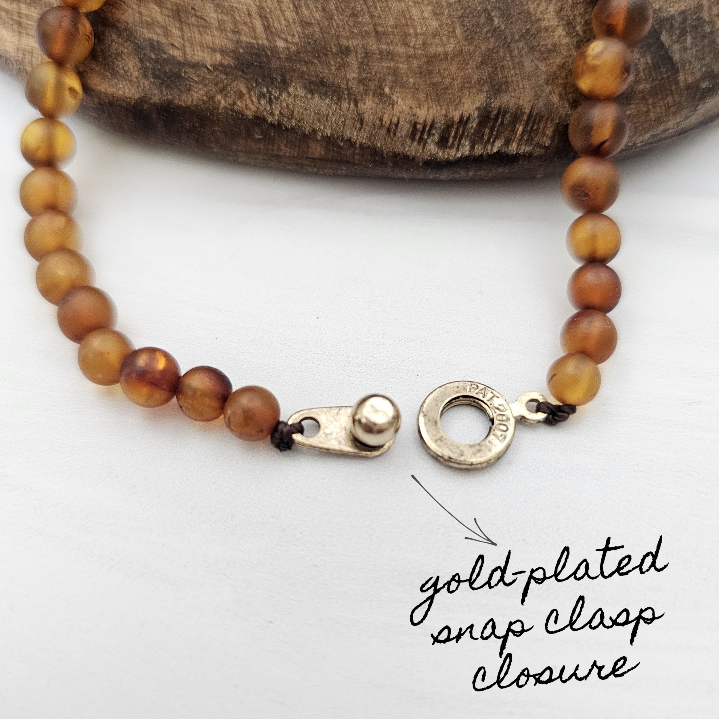 Adults | Marine Blue Sea Glass + Raw Cognac Amber Necklace
