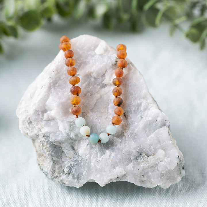 "Grow With Me" Baltic Amber + Gemstone Necklace Sets