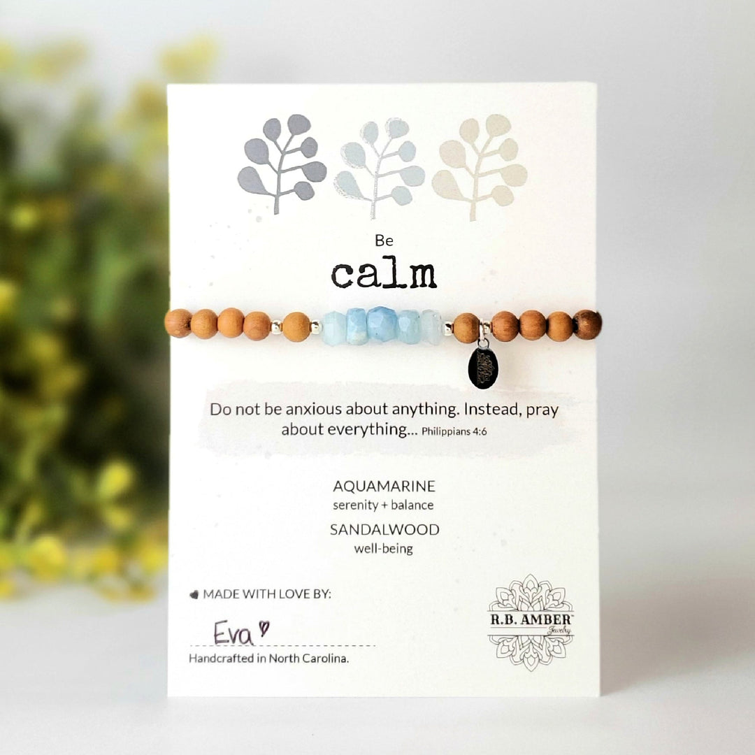 Aquamarine | "Be Calm" Gemstone Bracelet - R.B. Amber Jewelry