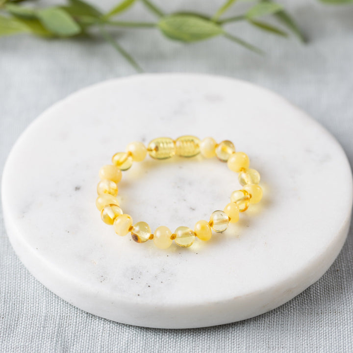 Kids | Butter Lemon Baltic Amber Bracelet - R.B. Amber Jewelry