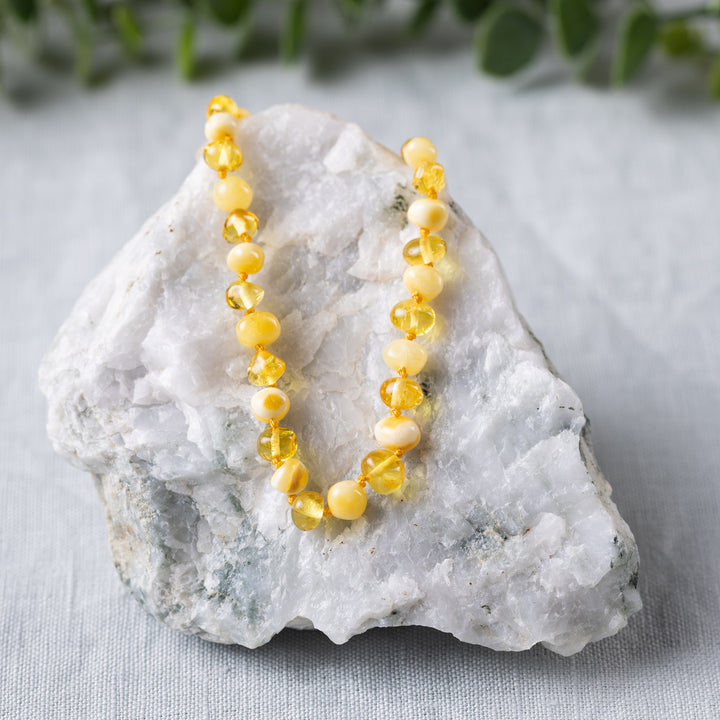 Kids | Butter Lemon Baltic Amber Necklace - R.B. Amber Jewelry