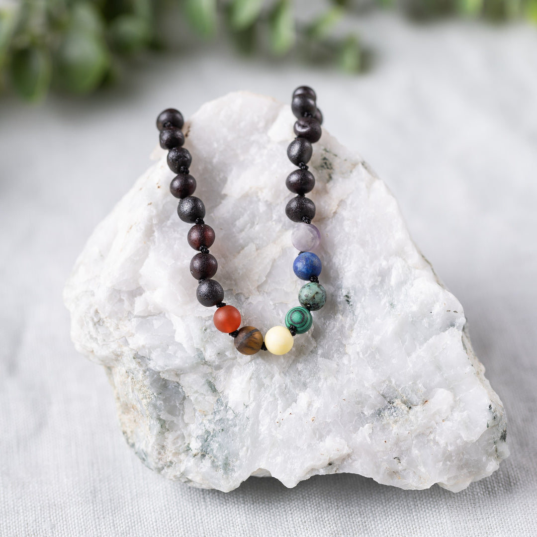 "Grow With Me" Baltic Amber + Gemstone Necklace Sets