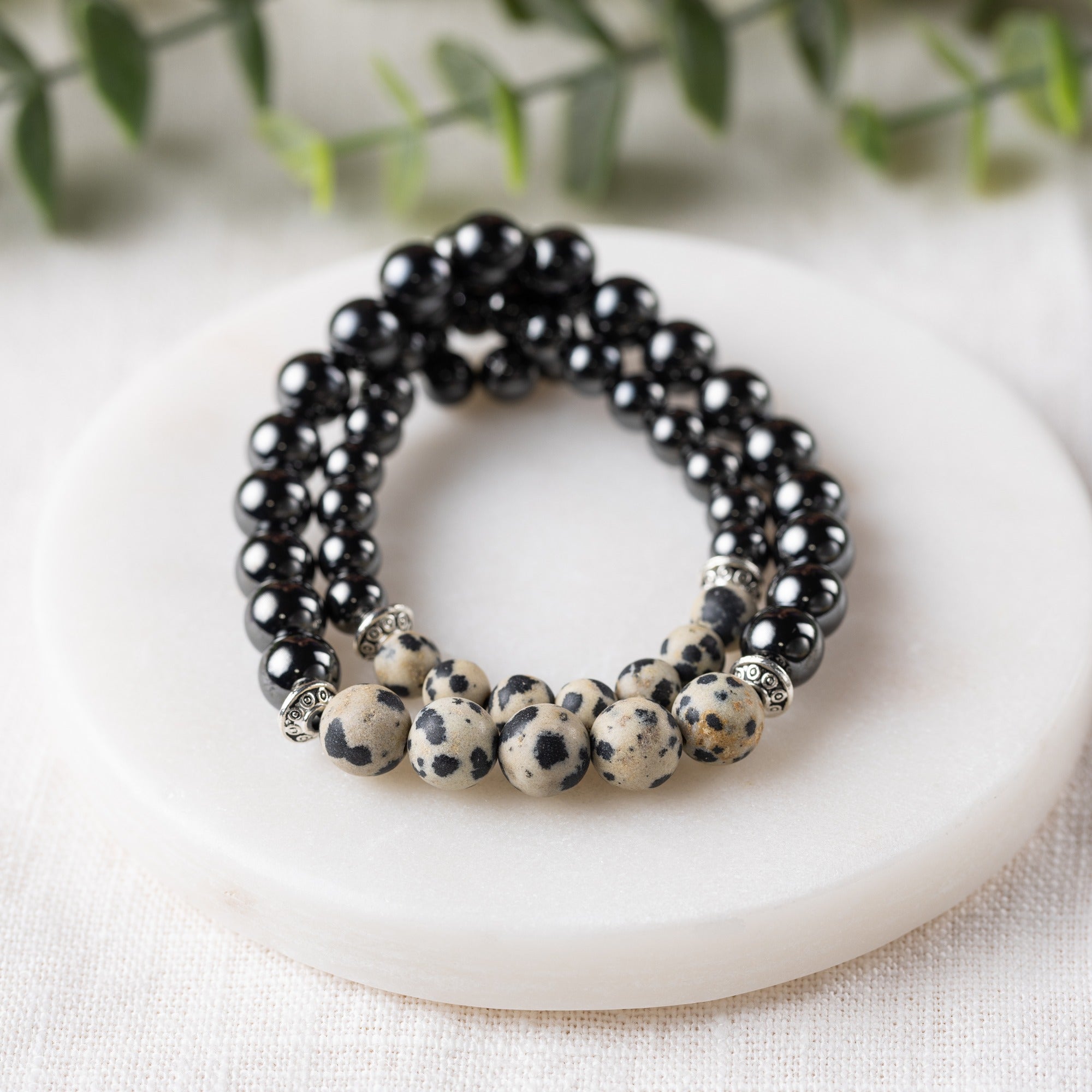 Hematite stone beads bracelet -