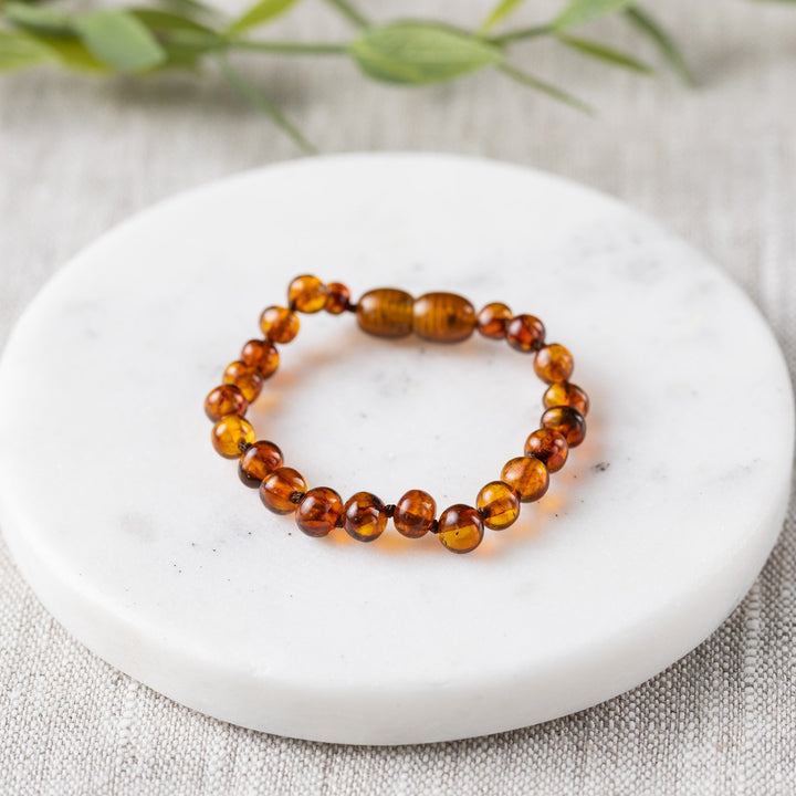 Kids | Dark Cognac Baltic Amber Bracelet - R.B. Amber Jewelry