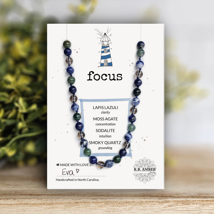 Focus Intention Gemstone Necklace - R.B. Amber Jewelry