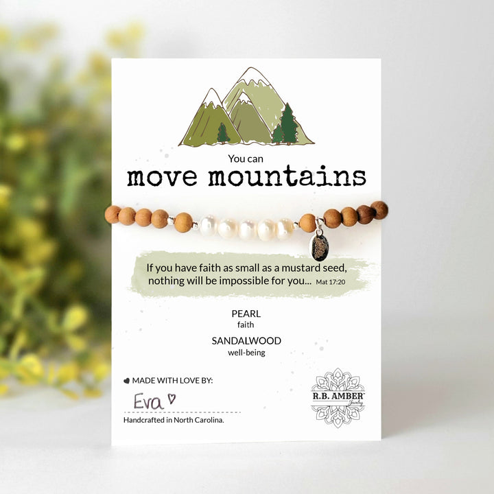 Freshwater Pearl | "You Can Move Mountains" Gemstone Bracelet