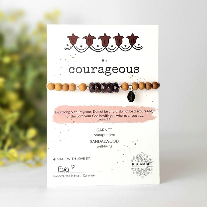 Garnet | "Be Courageous" Gemstone Bracelet - R.B. Amber Jewelry