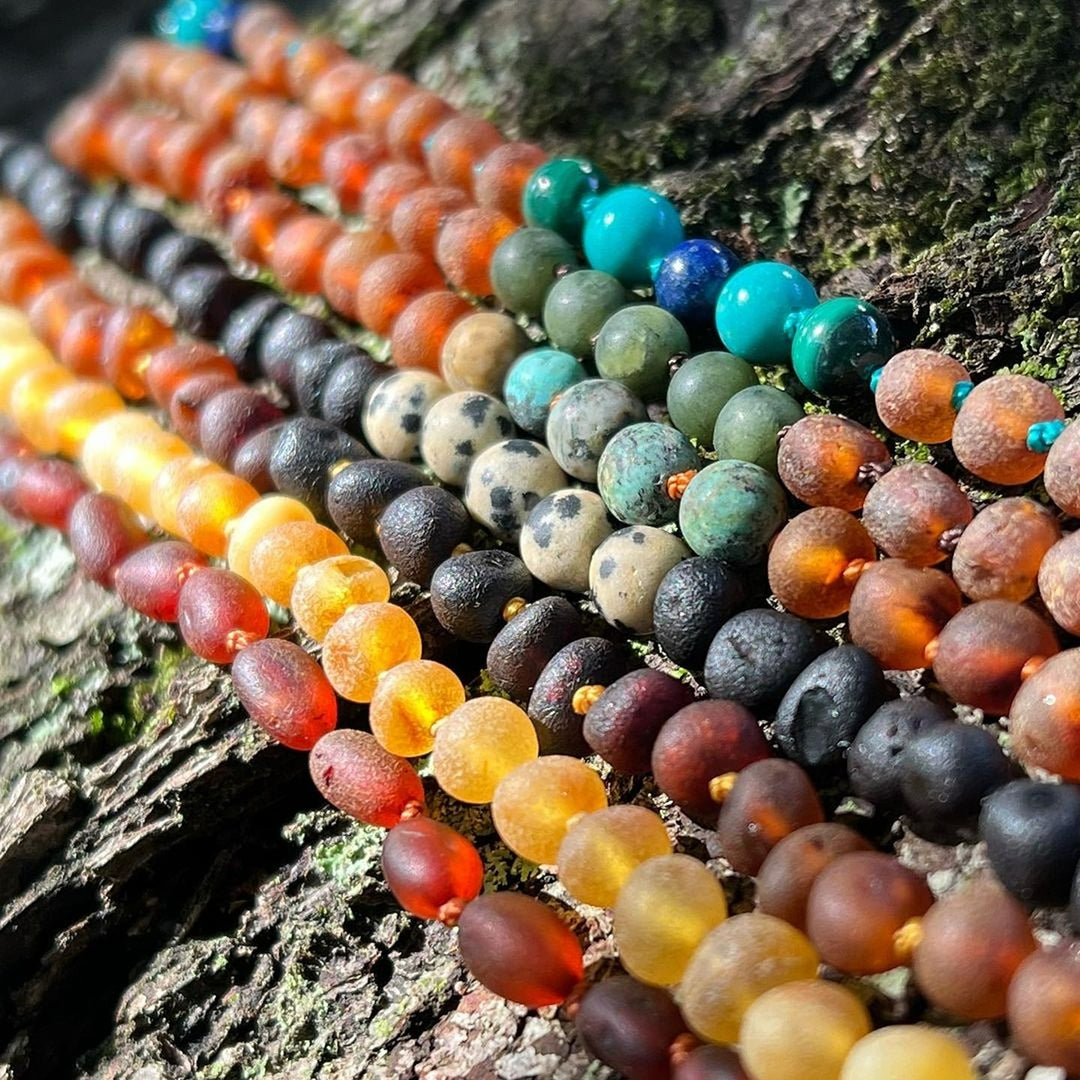 Gemstone + Baltic Amber Necklaces - R.B. Amber Jewelry