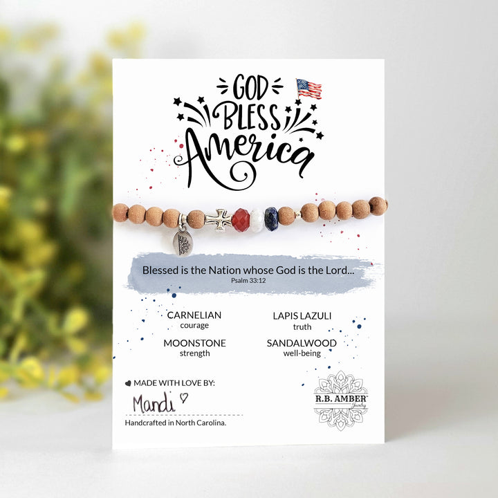 God Bless America Gemstone Bracelet - R.B. Amber Jewelry