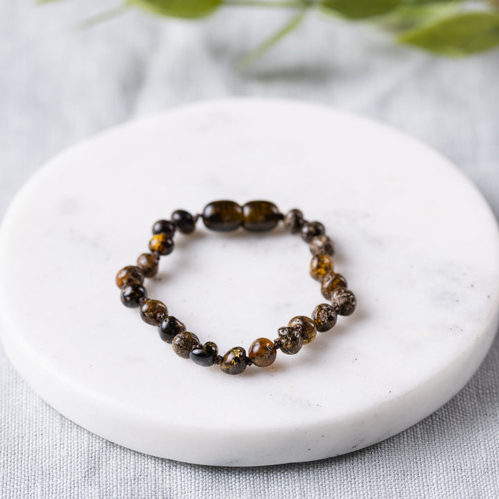 Kids | Green Baltic Amber Bracelet - R.B. Amber Jewelry