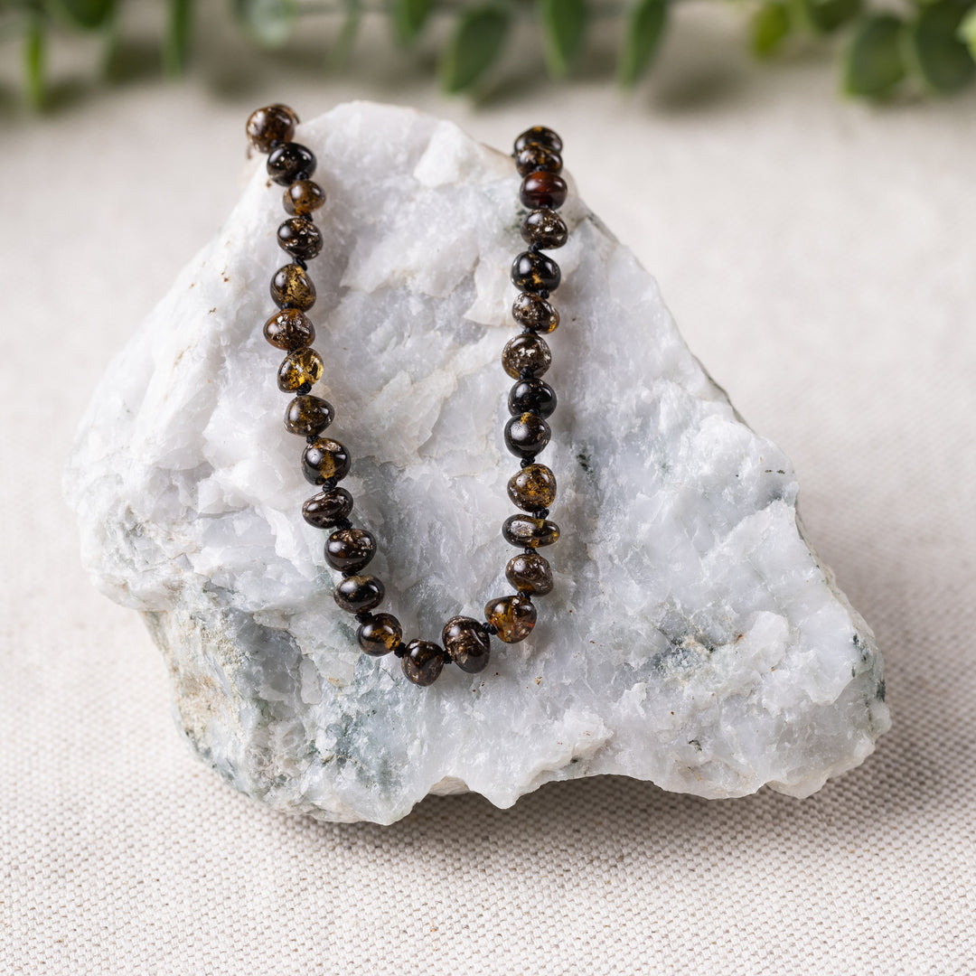 Kids | Green Baltic Amber Necklace - R.B. Amber Jewelry