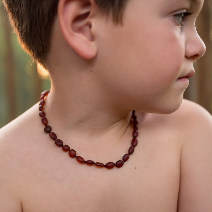 Kids | Raw Cognac Bean Baltic Amber Necklace