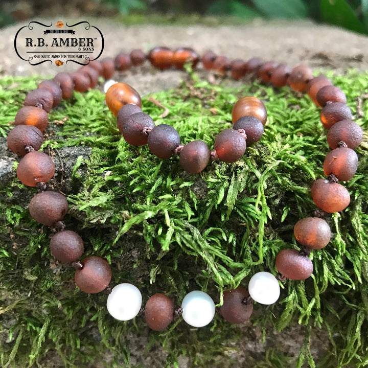 "Grow With Me" Baltic Amber + Gemstone Necklace Sets