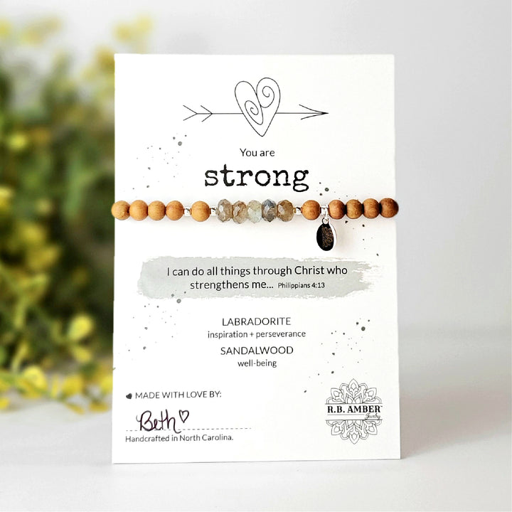 Labradorite | "You are Strong" Gemstone Bracelet