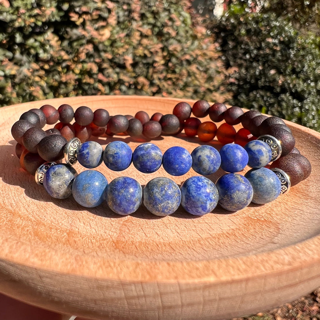 Lapis Lazuli Baltic Amber Bracelets - R.B. Amber Jewelry