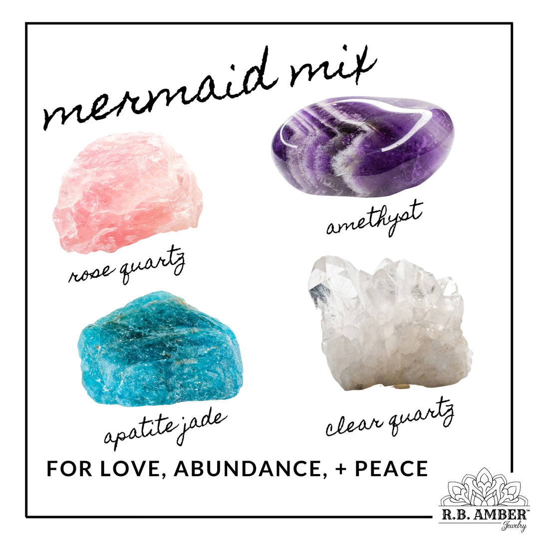 Adults | Mermaid Mix + Raw Cognac Amber Necklace