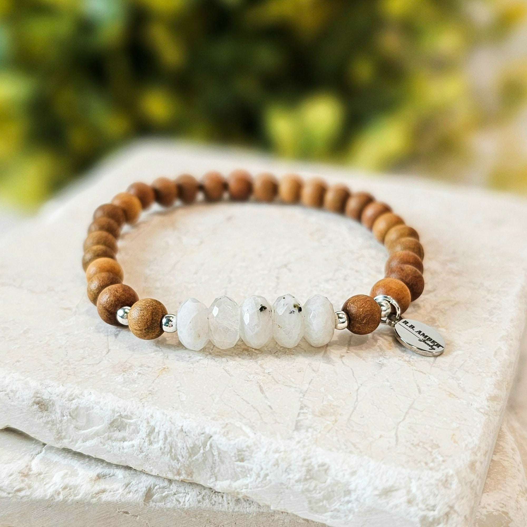 Lava Rock 2024 Bracelet Wood Moonstone