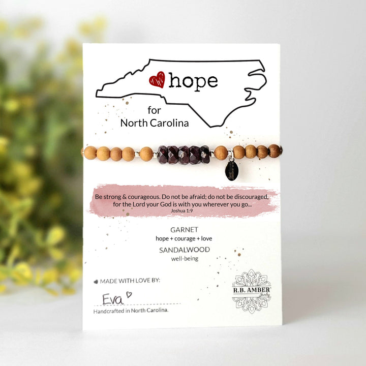 "Hope for North Carolina" Gemstone Bracelet - R.B. Amber Jewelry