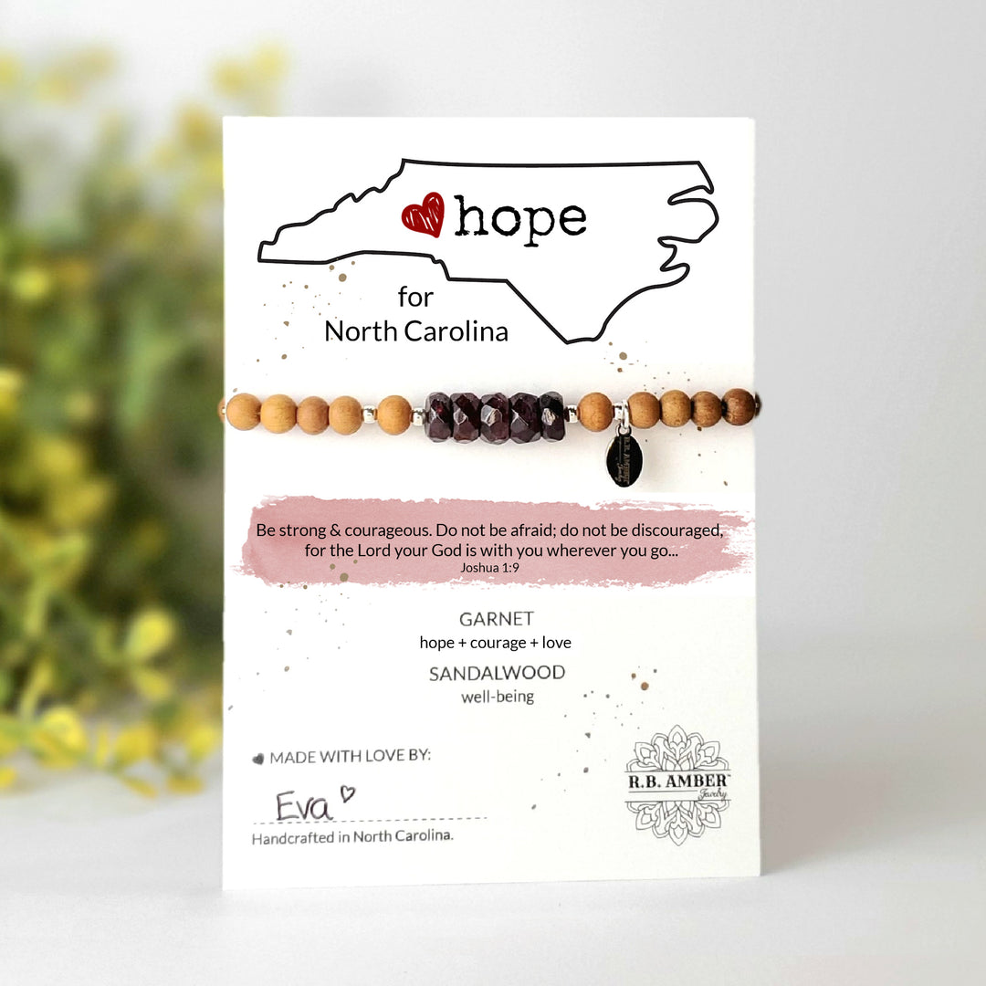 "Hope for North Carolina" Gemstone Bracelet