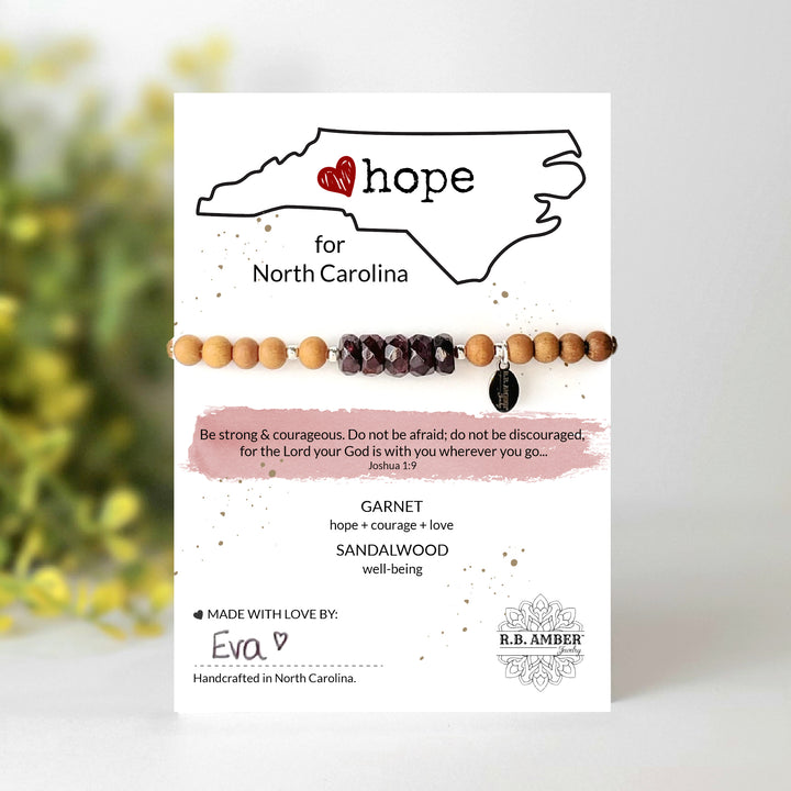 "Hope for North Carolina" Gemstone Bracelet