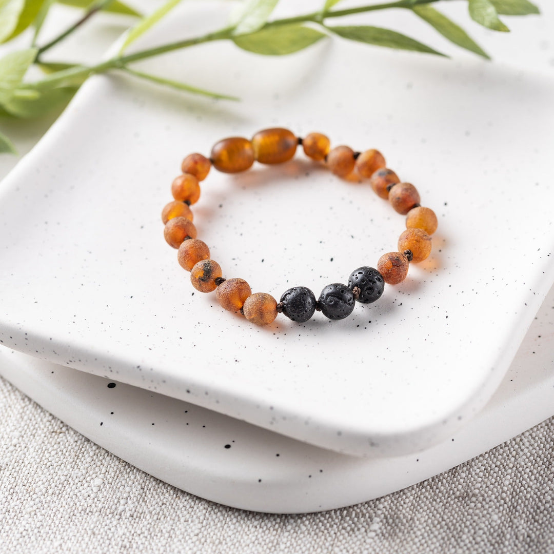 Kids | Raw Cognac Aromatherapy Bracelet - R.B. Amber Jewelry