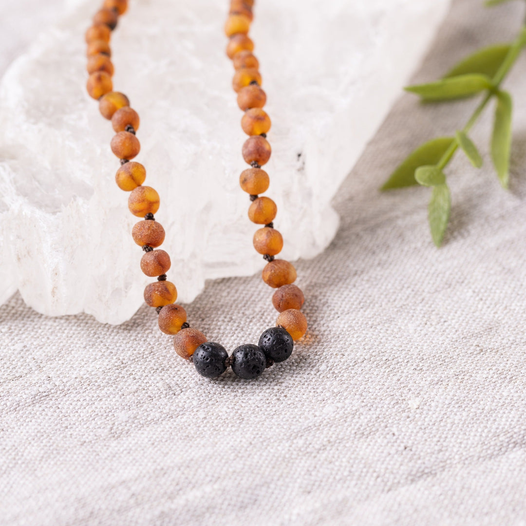 Kids | Raw Cognac Aromatherapy Necklace - R.B. Amber Jewelry