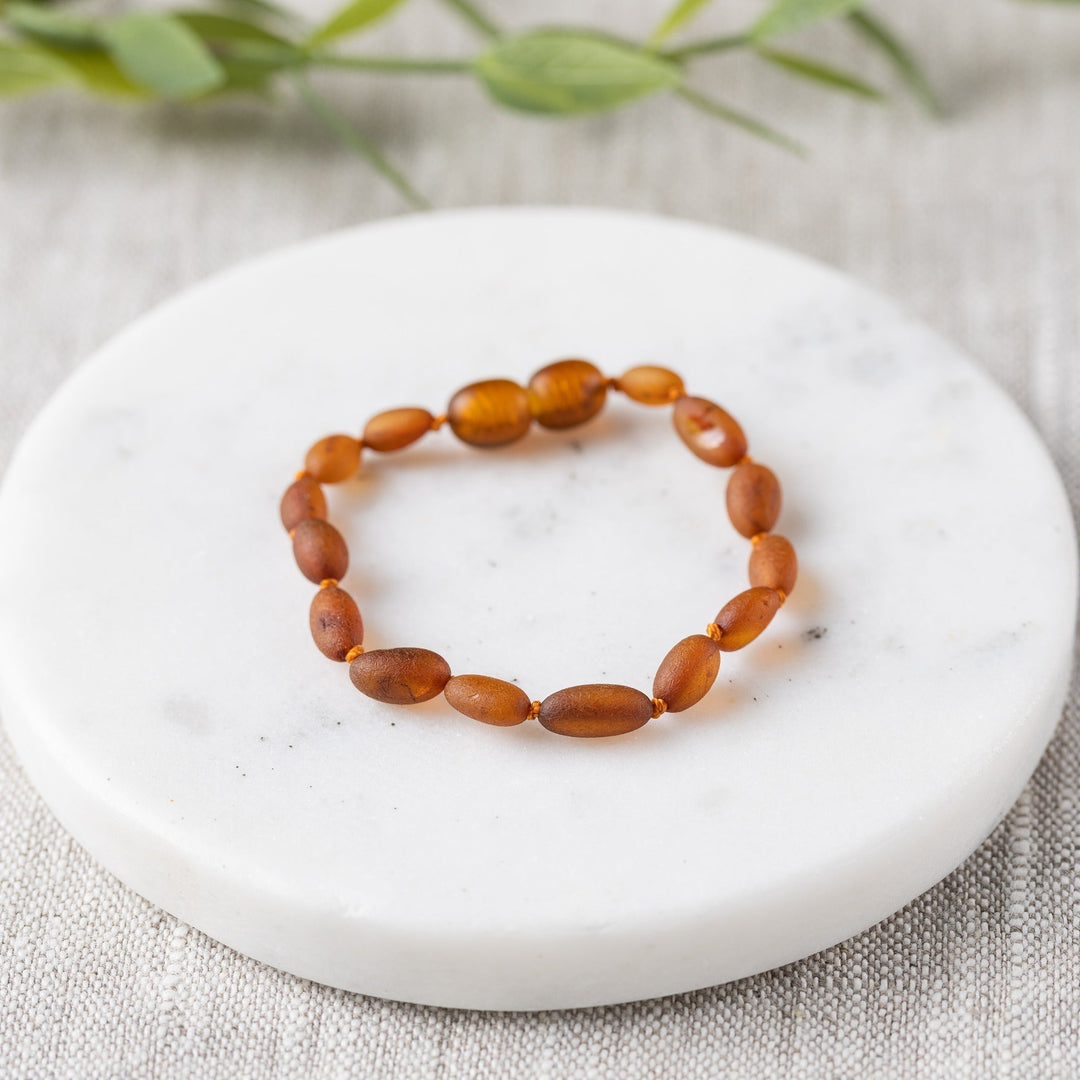 Kids | Raw Cognac Bean Baltic Amber Bracelet - R.B. Amber Jewelry