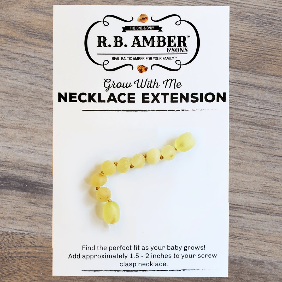 Raw Lemon Baltic Amber Jewelry Extender - R.B. Amber Jewelry