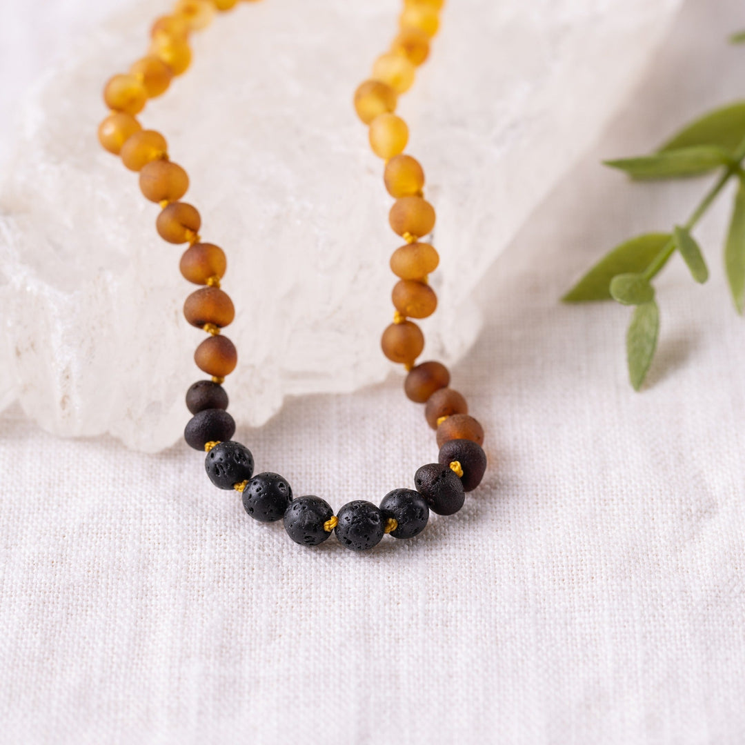 Kids | Raw Ombre Aromatherapy Necklace - R.B. Amber Jewelry