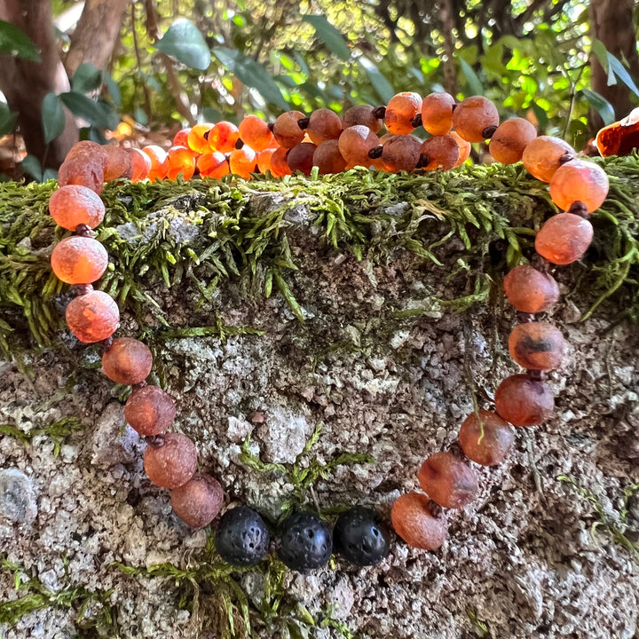 Raw Cognac Baltic Amber Aromatherapy Necklace - R.B. Amber Jewelry