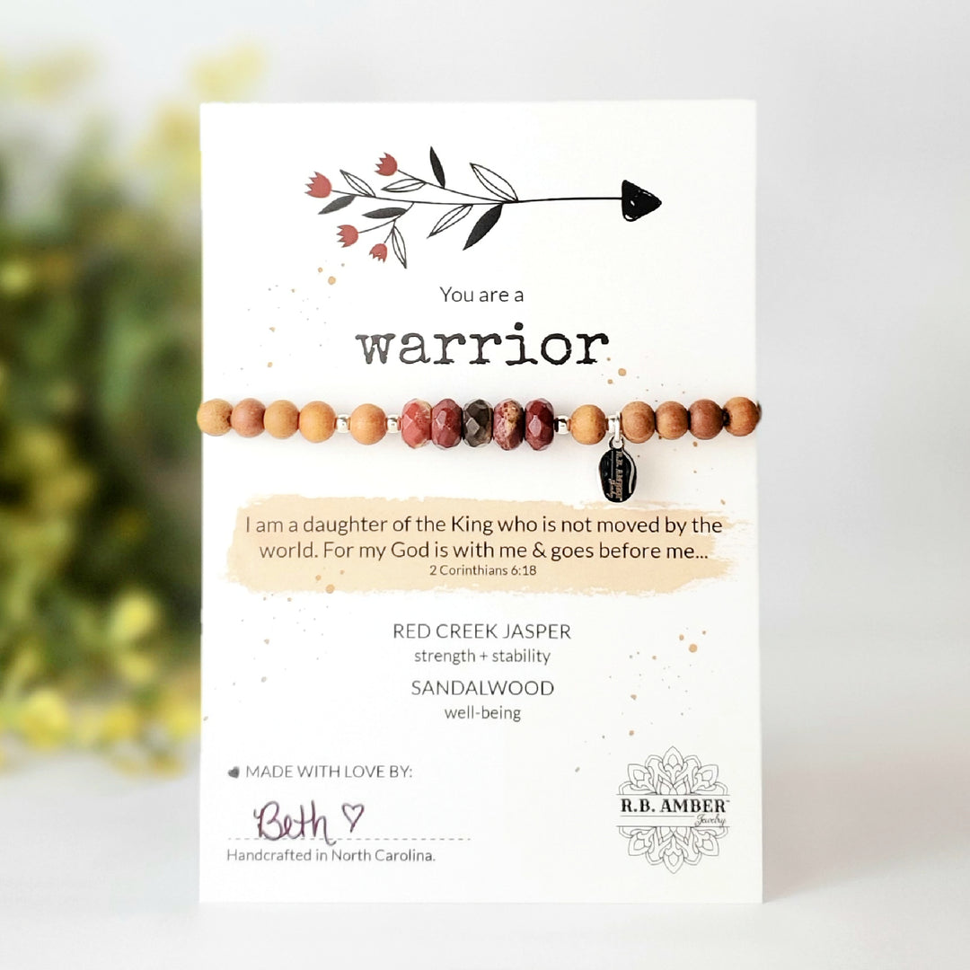 Red Creek Jasper | "You are a Warrior" Gemstone Bracelet