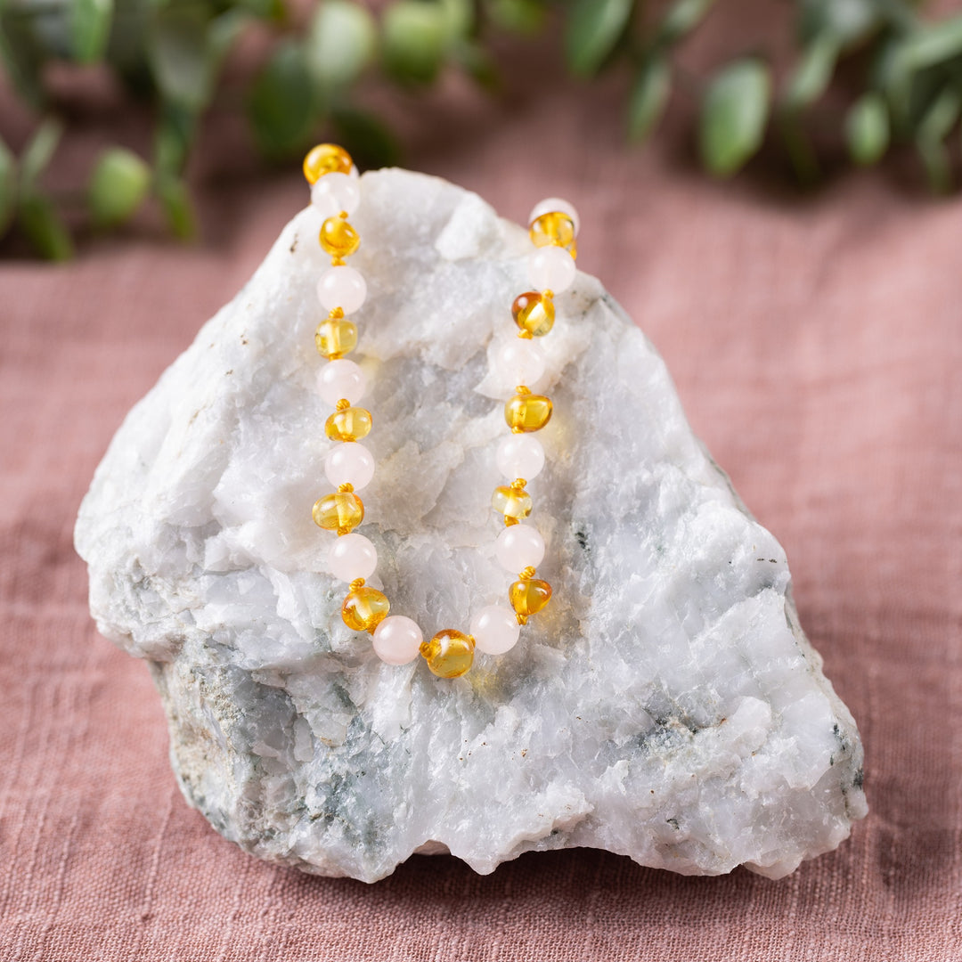 "Grow With Me" Baltic Amber + Gemstone Necklace Sets