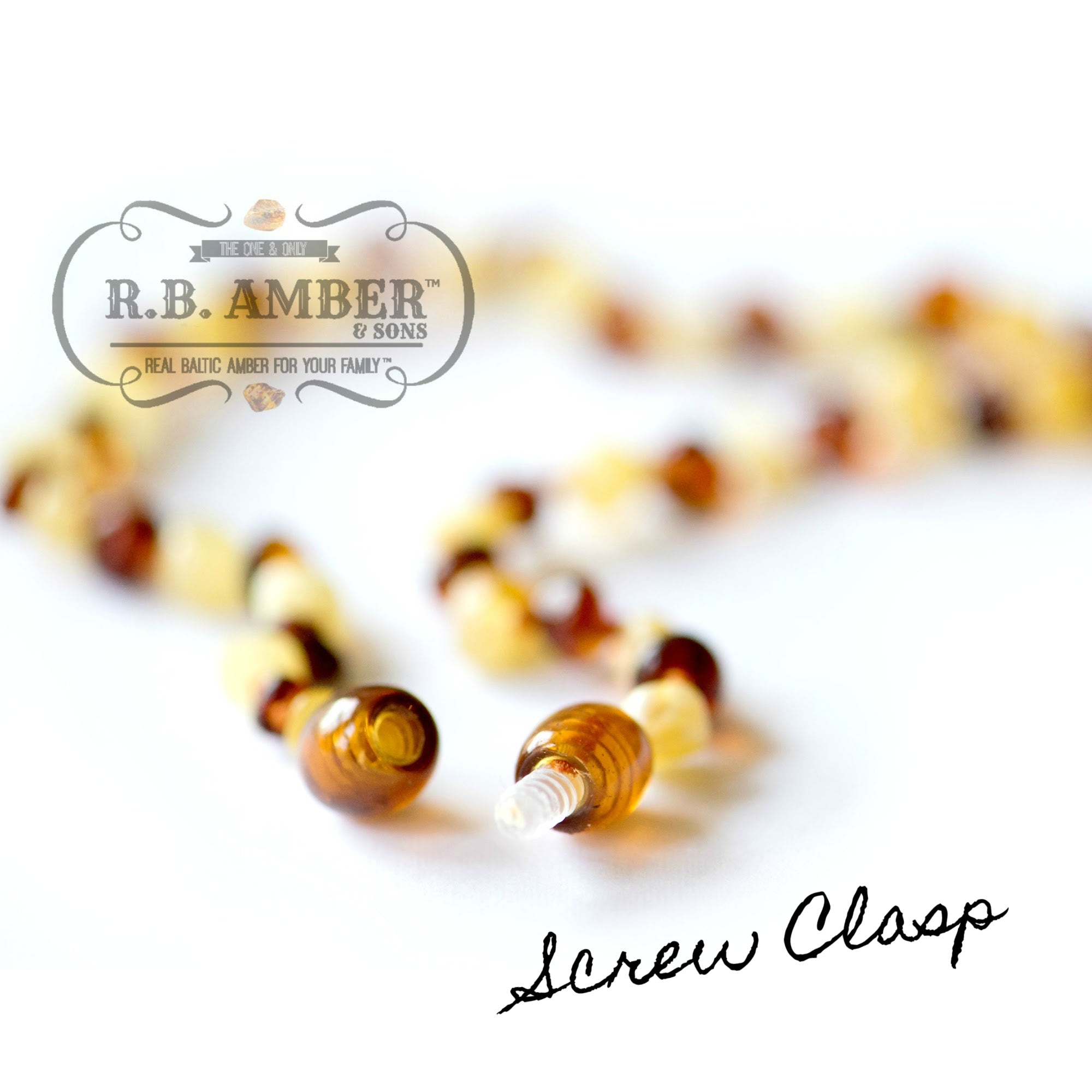 Amber teething necklace sale pop clasp