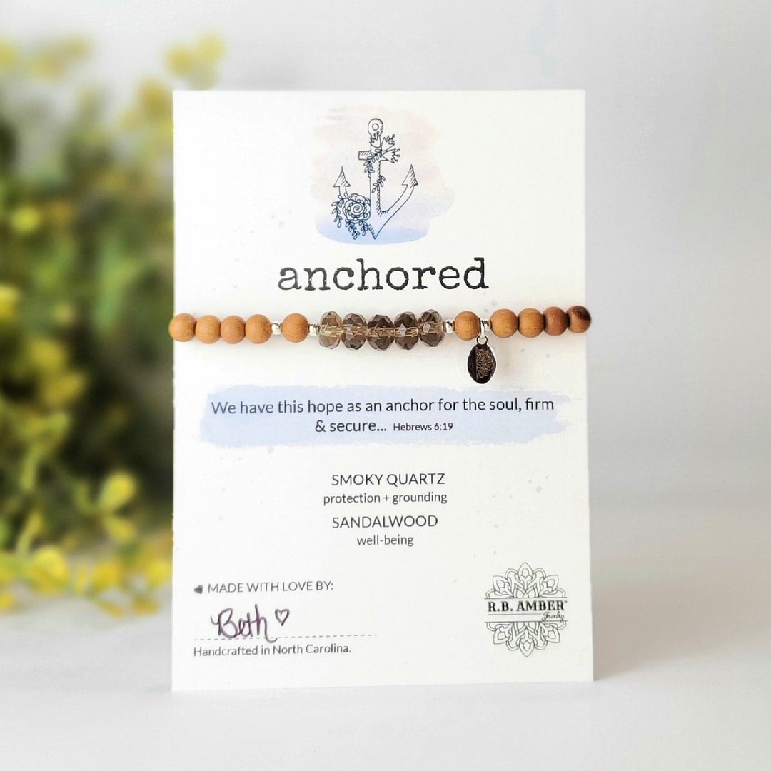 Smoky Quartz | "Anchored" Gemstone Bracelet - R.B. Amber Jewelry