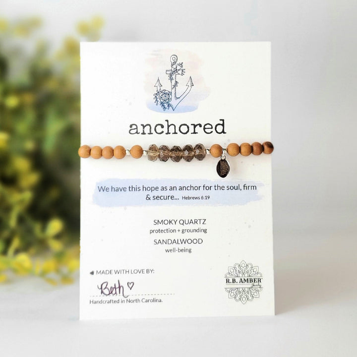 Smoky Quartz | "Anchored" Gemstone Bracelet - R.B. Amber Jewelry