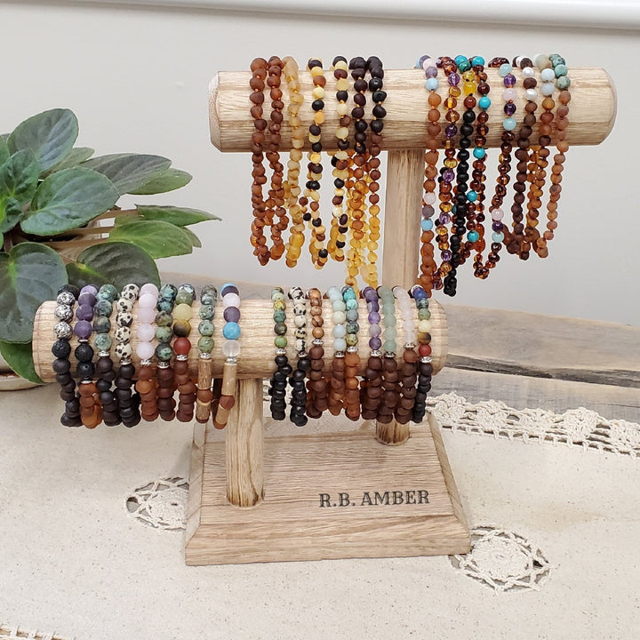 Wood Jewelry T-Bar Displays - R.B. Amber Jewelry