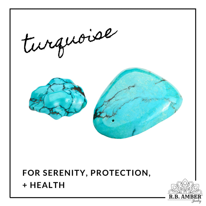 Adults | Turquoise + Raw Cognac Aromatherapy Pendant Bracelet