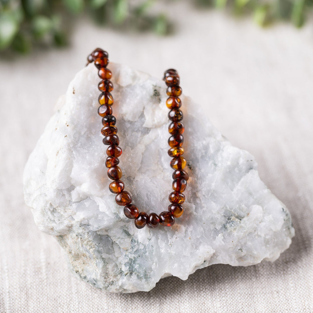 Adults | Dark Cognac Baltic Amber Necklace - R.B. Amber Jewelry