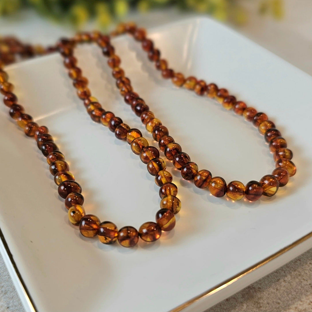 Adults | Dark Cognac Baltic Amber Necklace - R.B. Amber Jewelry