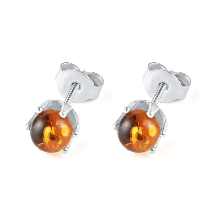 Honey Baltic Amber Stud Earrings - R.B. Amber Jewelry