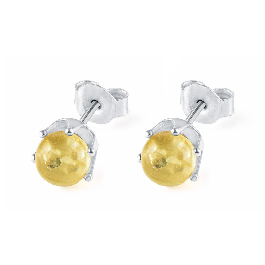 Lemon Baltic Amber Stud Earrings - R.B. Amber Jewelry